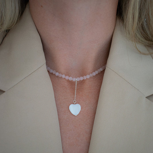 Gemstone Heart Charm Necklace