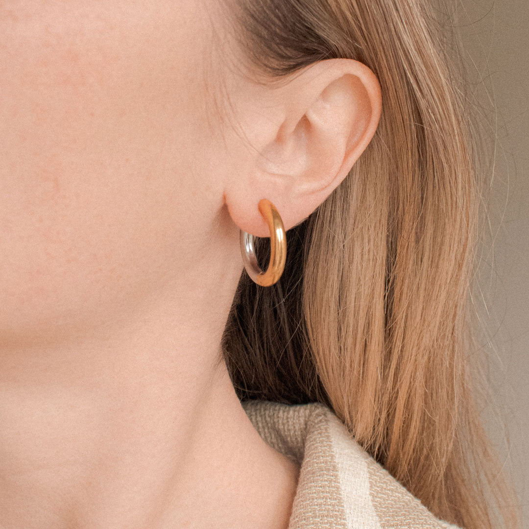 Basic Hoop Earrings - Bicolor