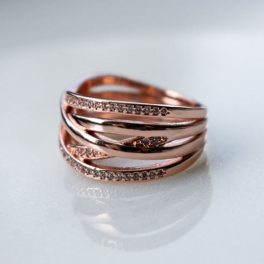 Rose Gold-Plated Chunky Sparkle Ring