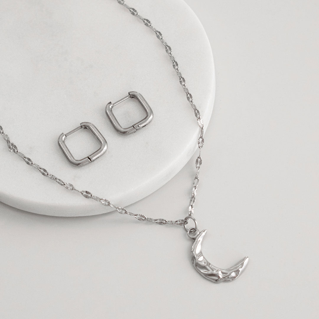 Комплект украшений с текстурной луной