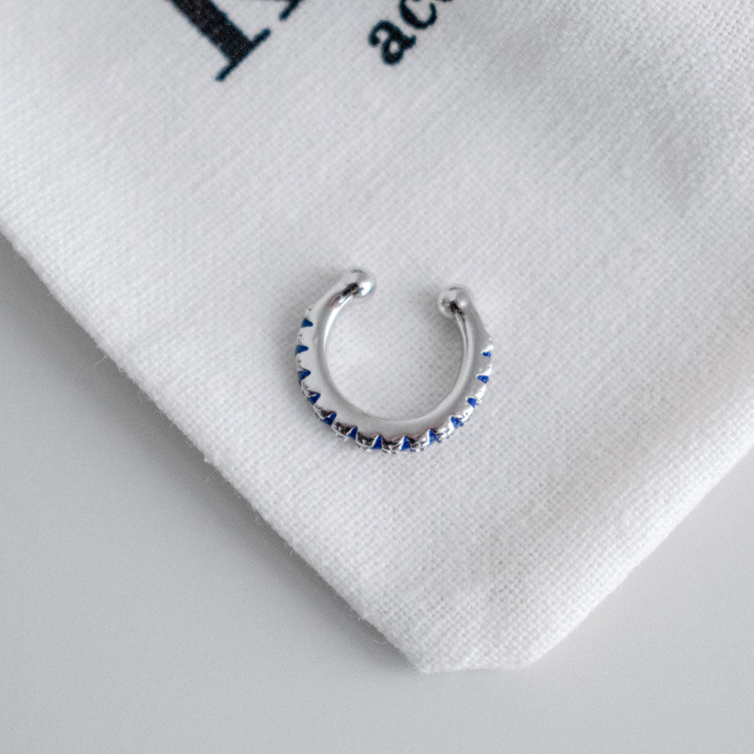 Sapphire Blue Zircon Pave Ear Cuff