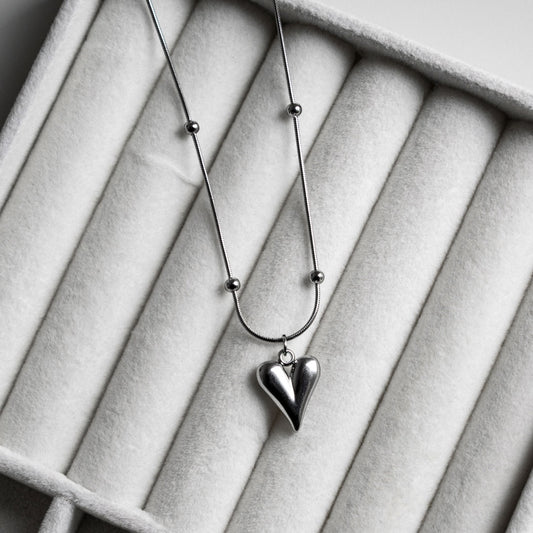 Metal Heart Charm Necklace