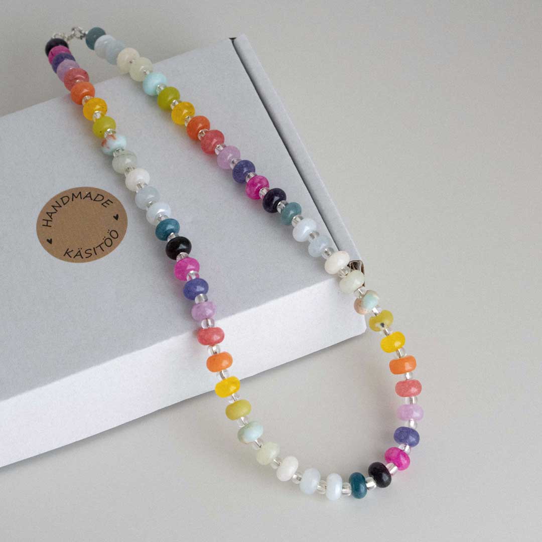 Colorful Gemstone Beaded Necklace | Made in Estonia 🇪🇪