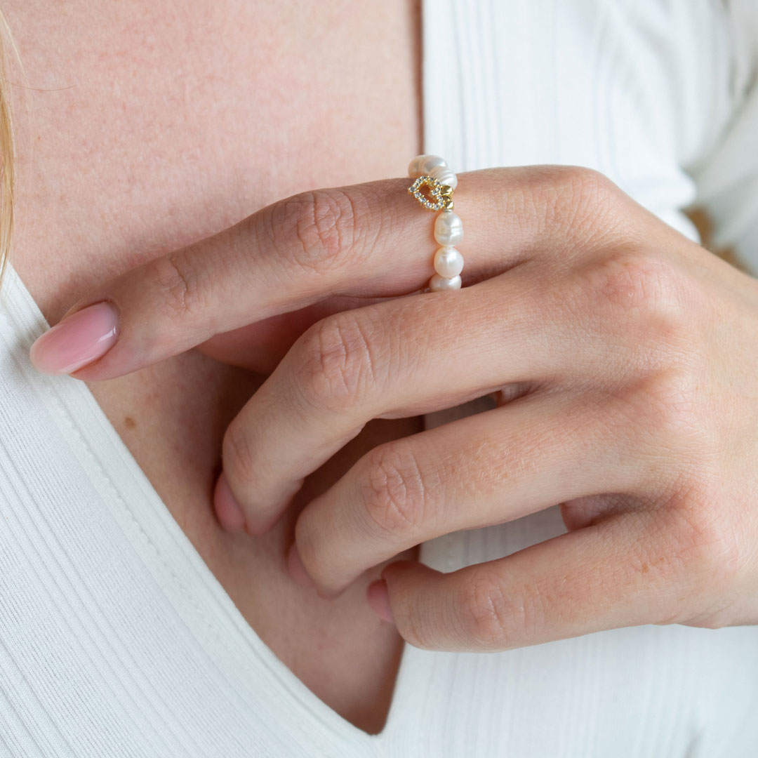 Pearl Heart Ring