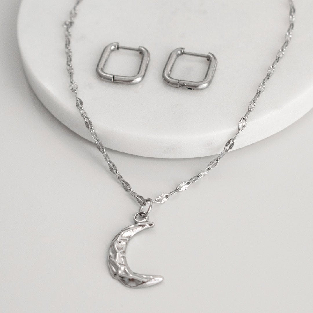 Комплект украшений с текстурной луной