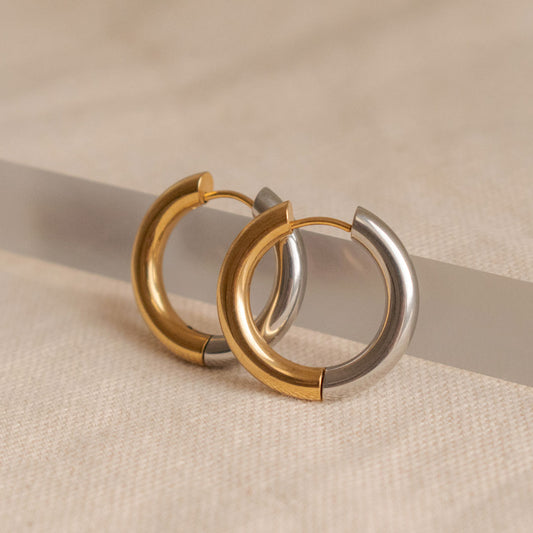 Basic Hoop Earrings - Bicolor