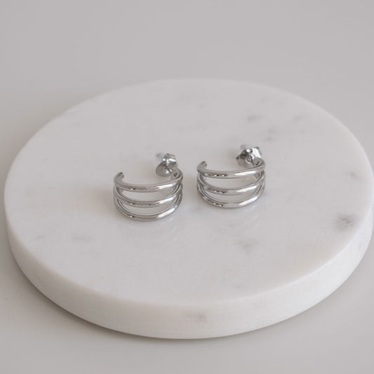 Three Line Stud Earrings