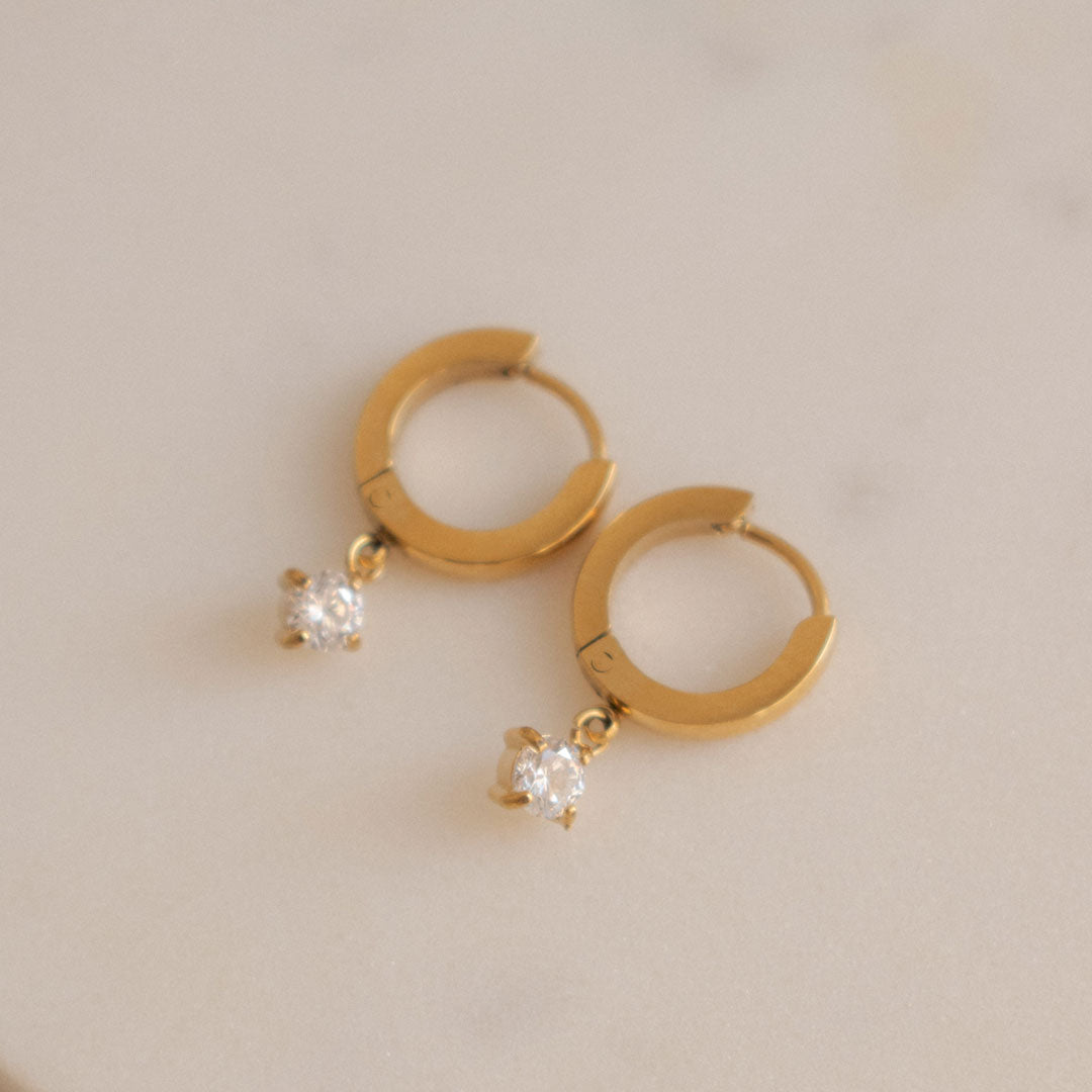 Gold-plated Crystal Drop Earrings