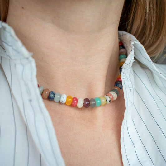 Mixed Color Gemstone Necklace | Made in Estonia 🇪🇪
