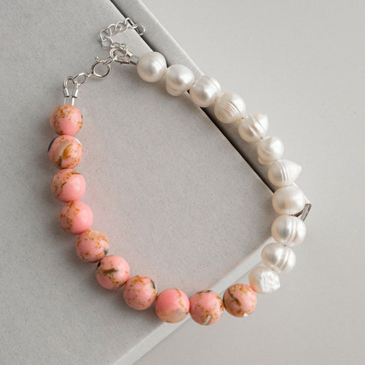 Pearl and Jade Beaded Bracelet | Made in Estonia 🇪🇪