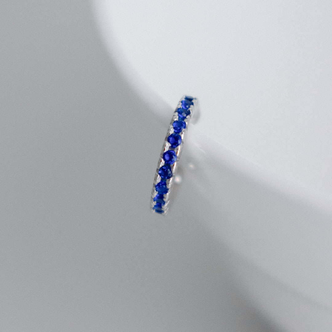 Sapphire Blue Zircon Pave Ear Cuff