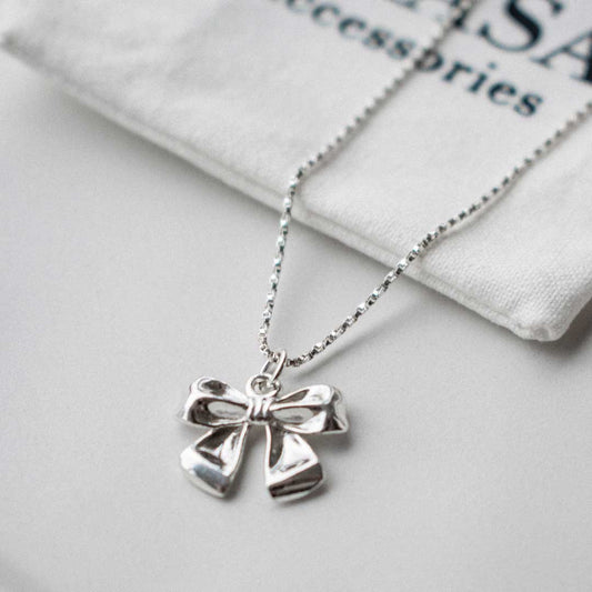 Silver Bowknot Necklace