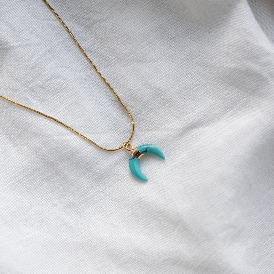 Stainless Steel Crescent Moon Necklace