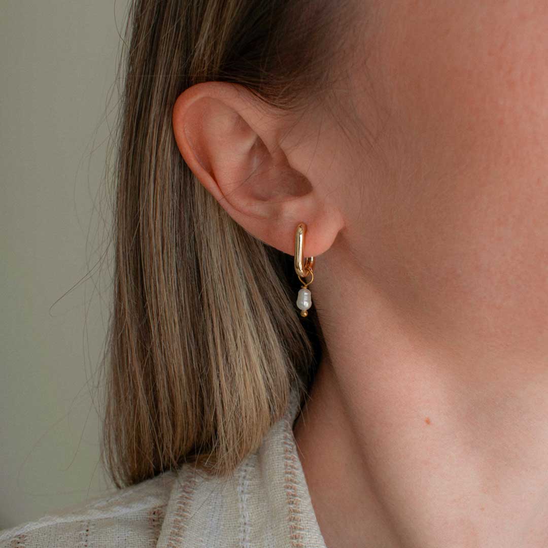 Asymmetric Heart Pearl Earrings
