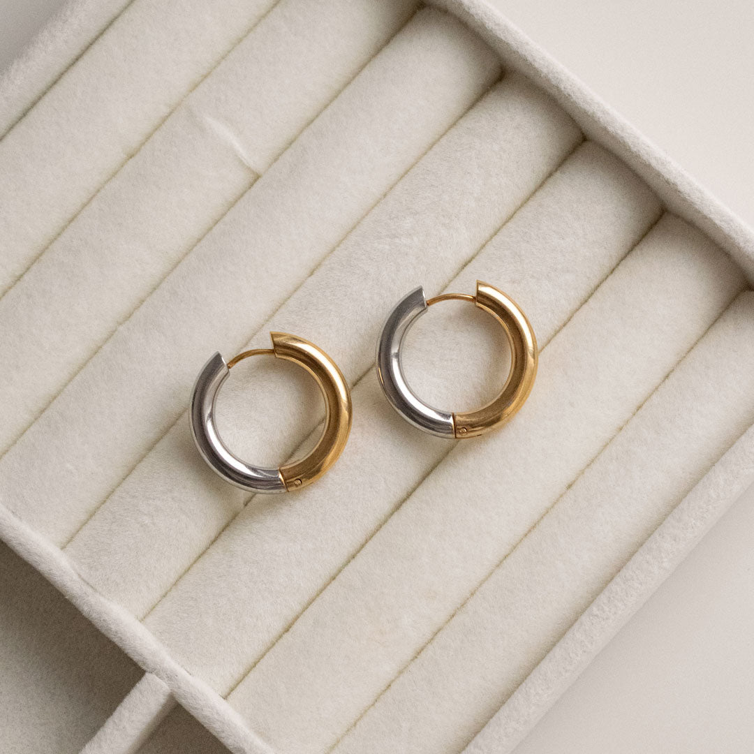 Basic Hoop Earrings - Bicolor