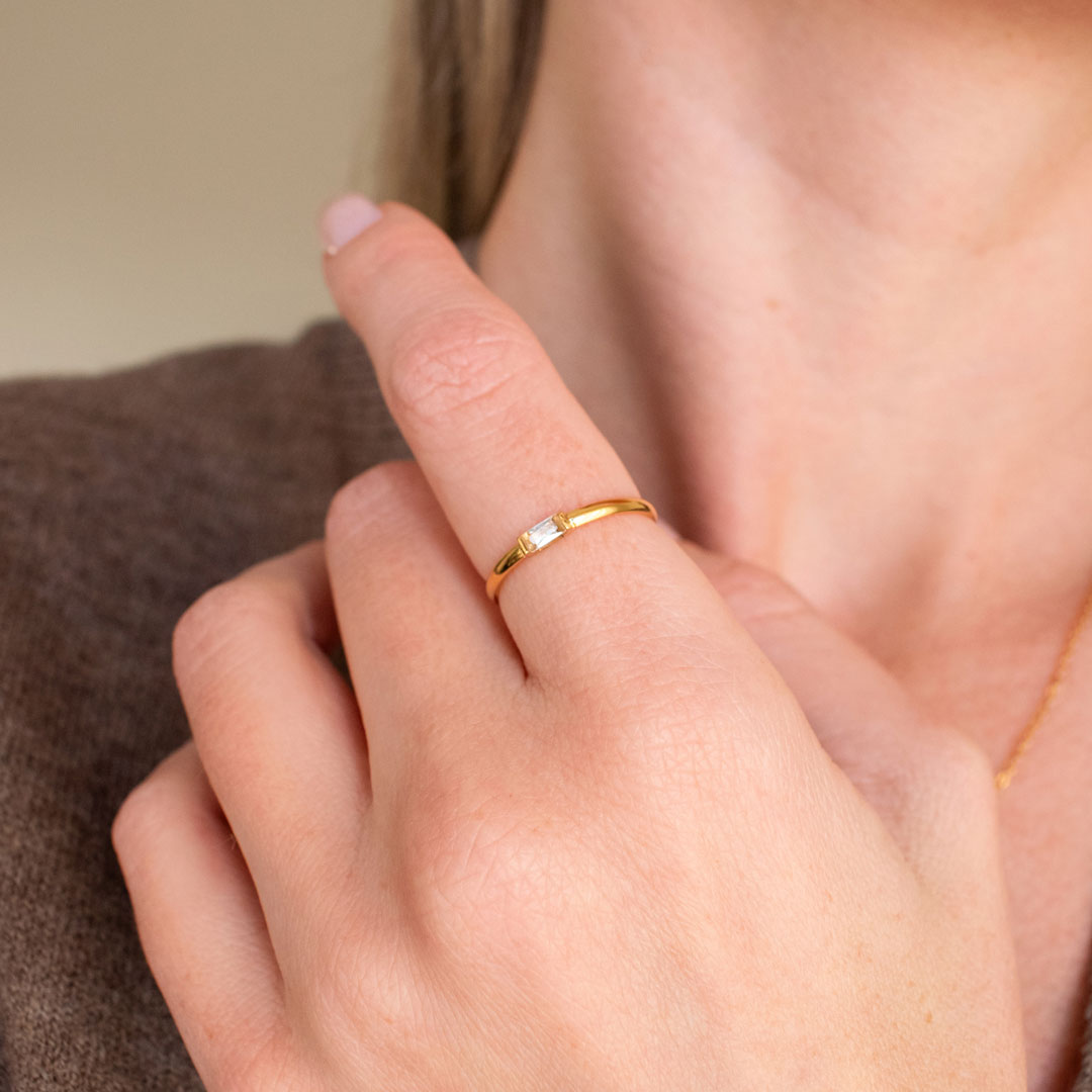 Baguette Zircon Ring
