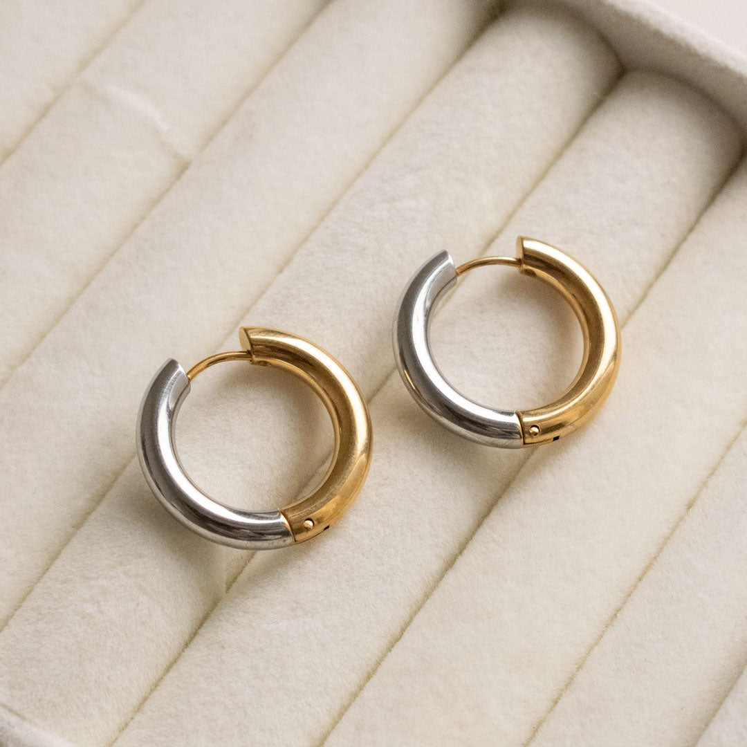 Basic Hoop Earrings - Bicolor