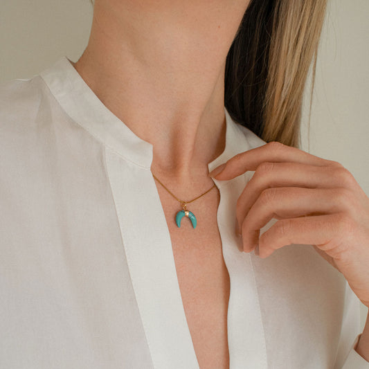 Stainless Steel Crescent Moon Necklace