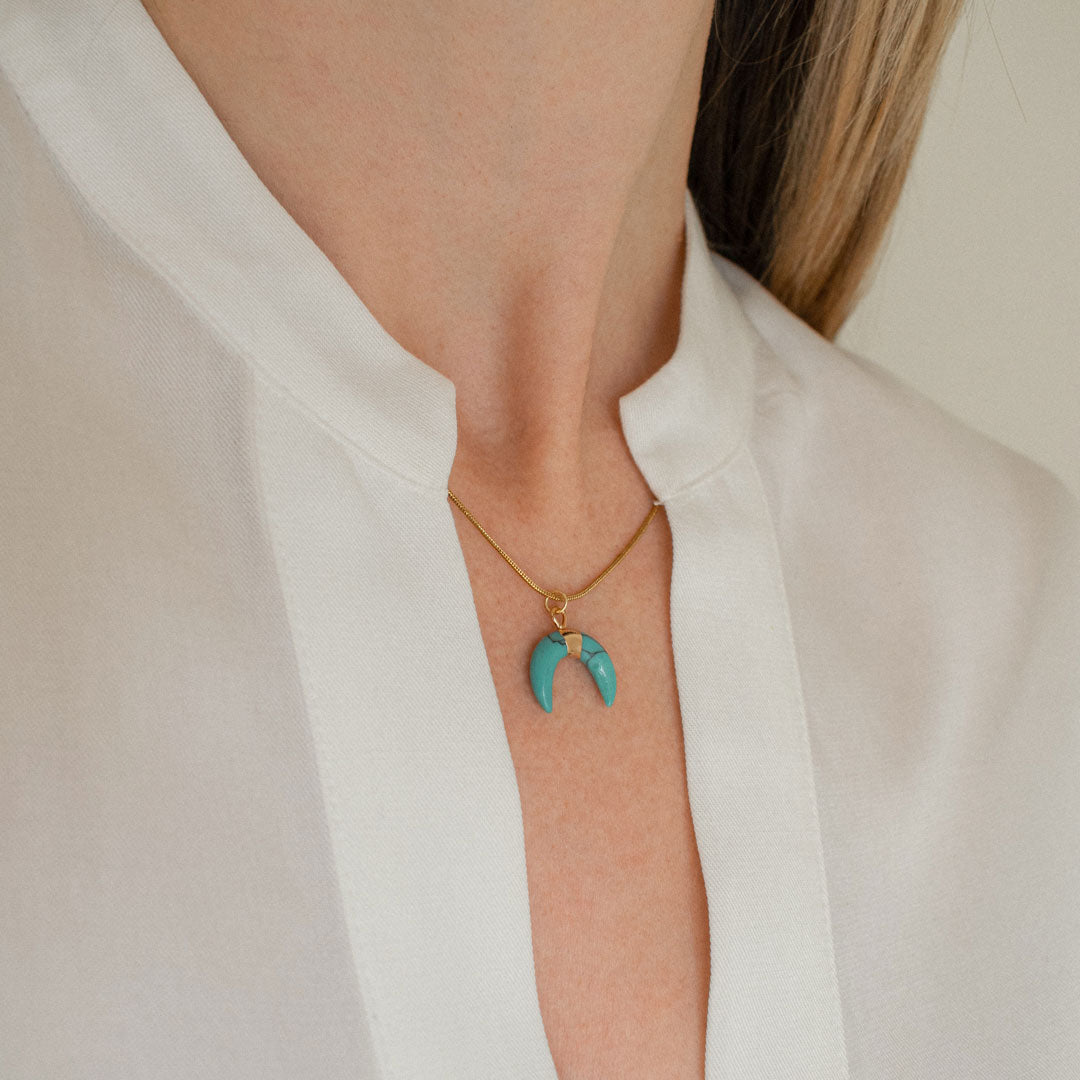 Stainless Steel Crescent Moon Necklace