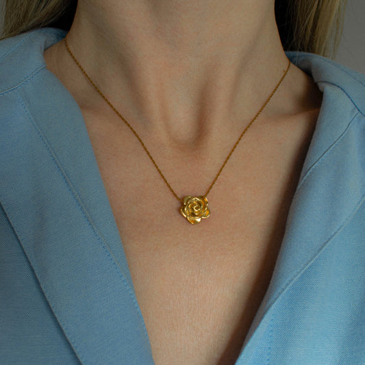 Gold-plated Rose Necklace