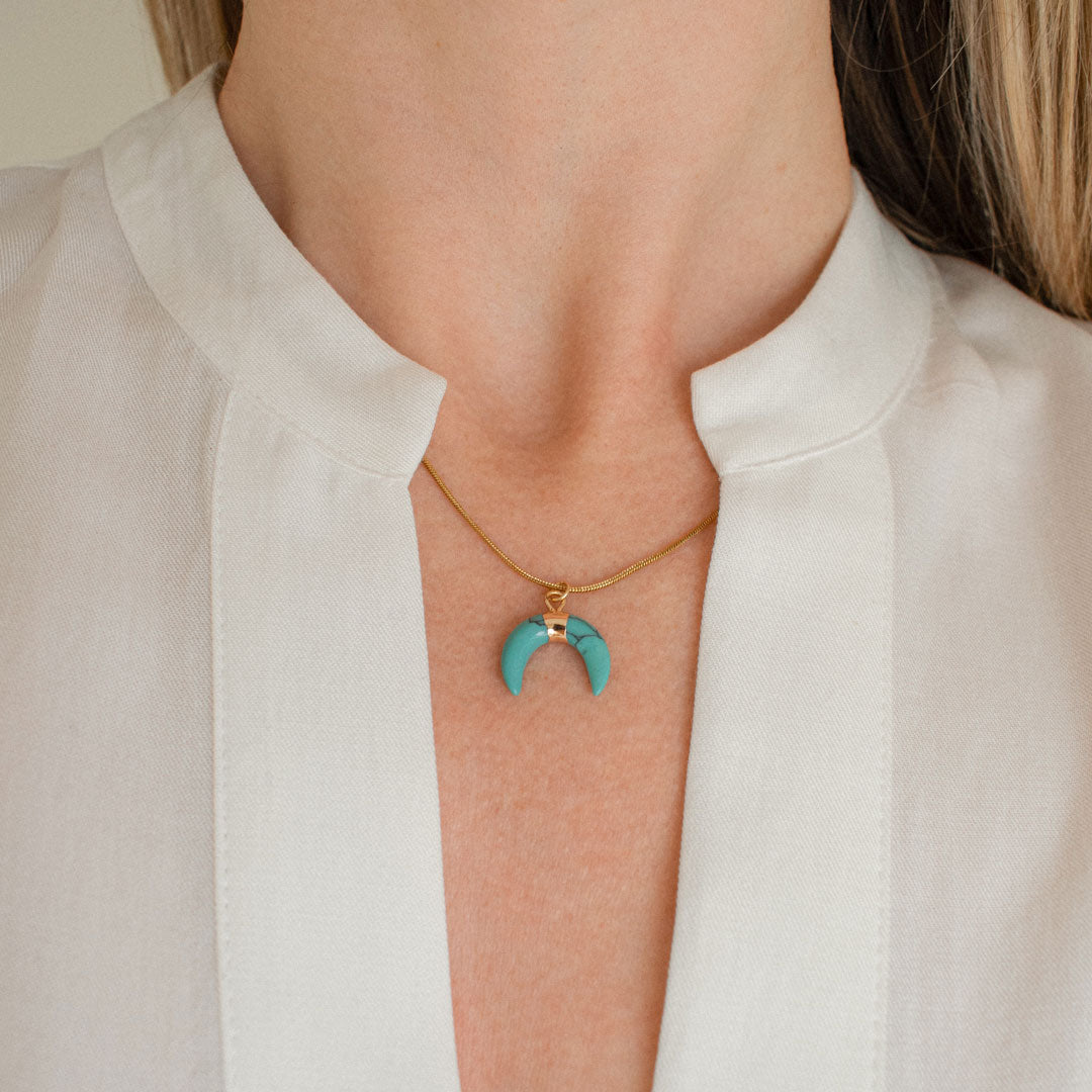 Stainless Steel Crescent Moon Necklace