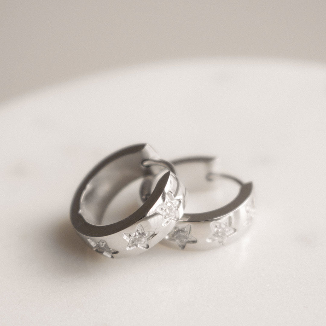 Star Hoop Earrings