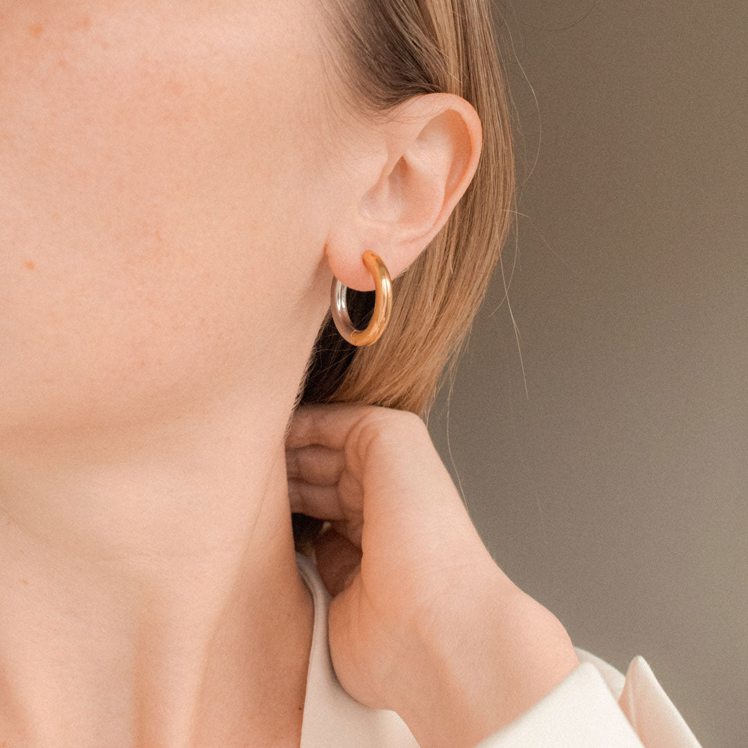 Basic Hoop Earrings - Bicolor