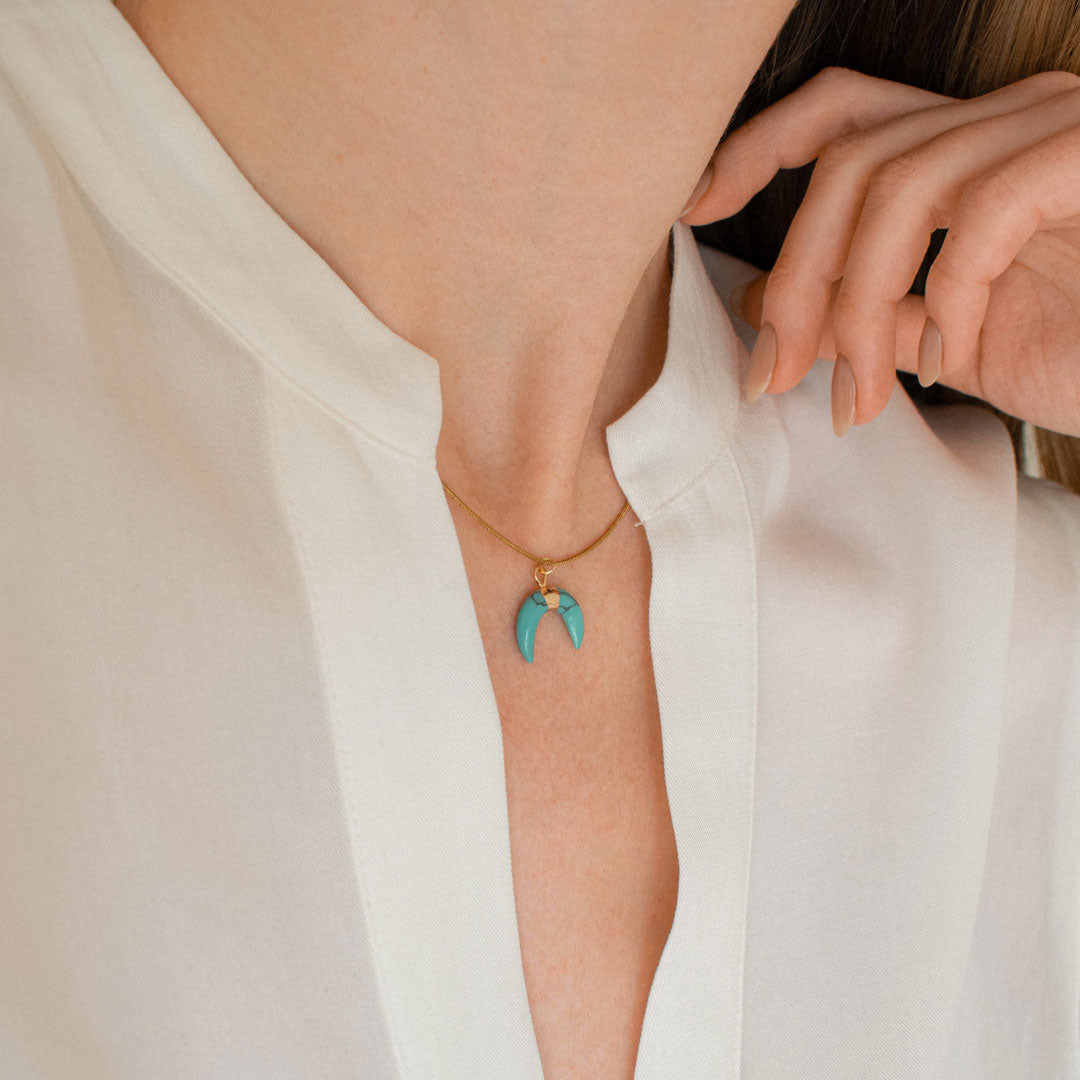 Stainless Steel Crescent Moon Necklace