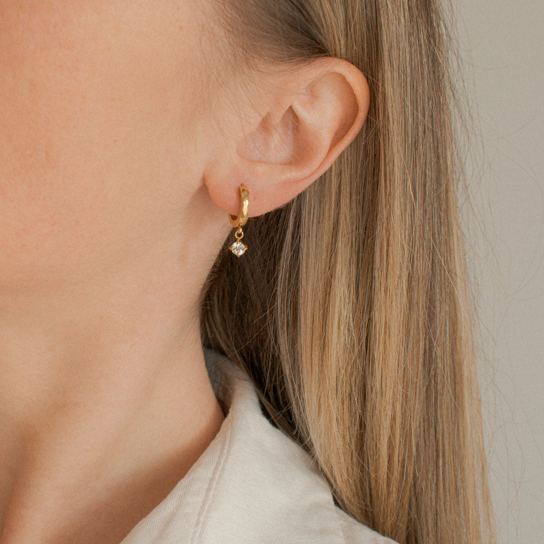 Gold-plated Crystal Drop Earrings