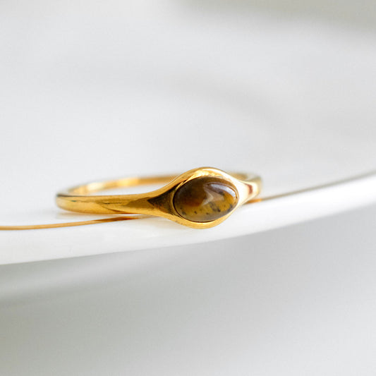 Gold Brown Stone Ring