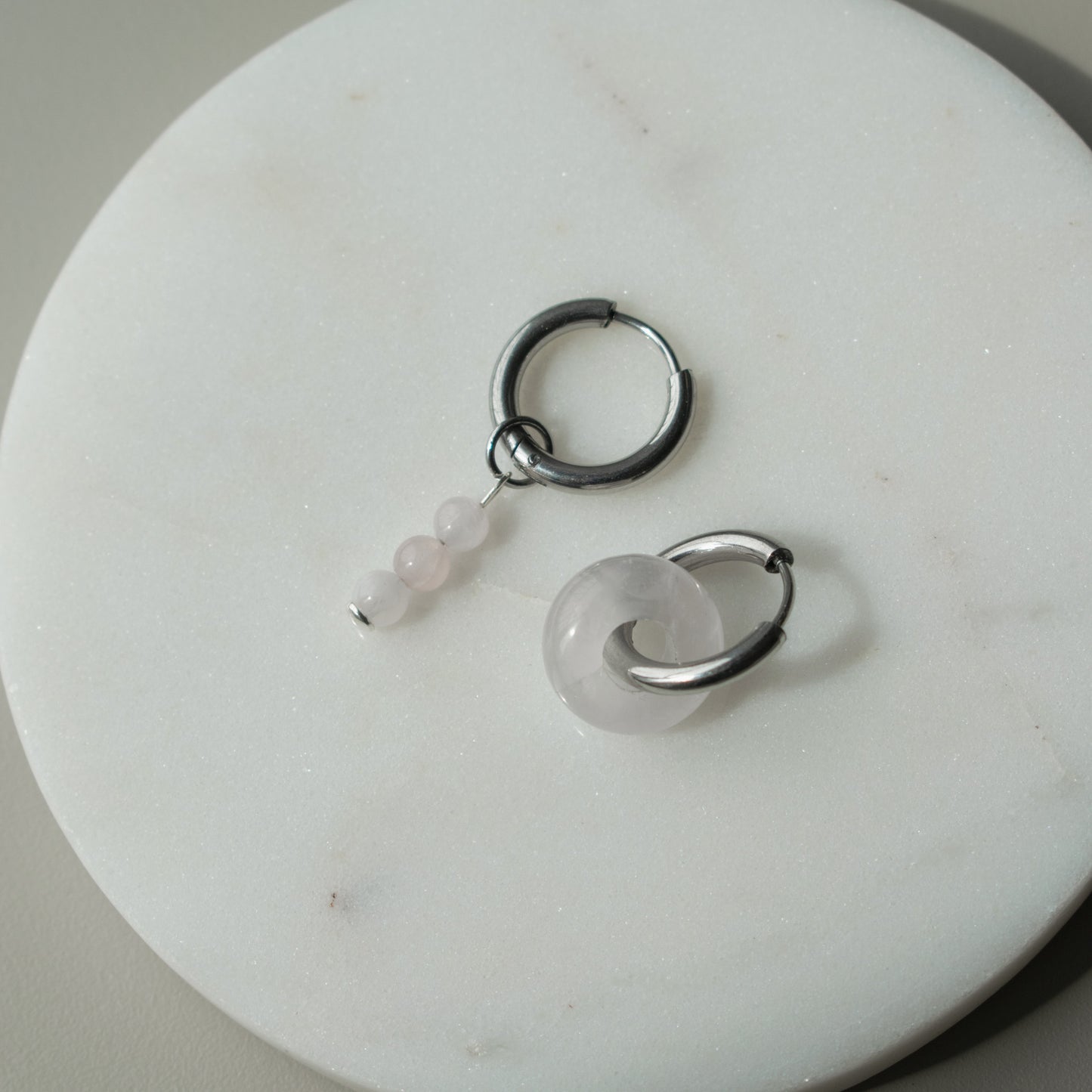 Pink Donut Asymmetric Hoops