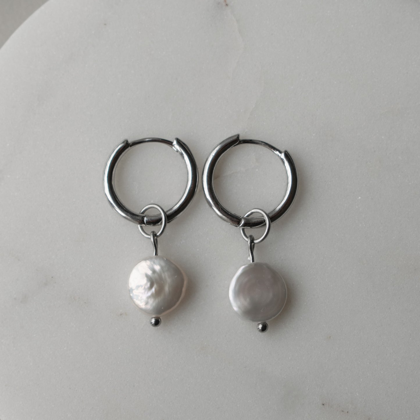 Detachable Pearl Hoop Earrings