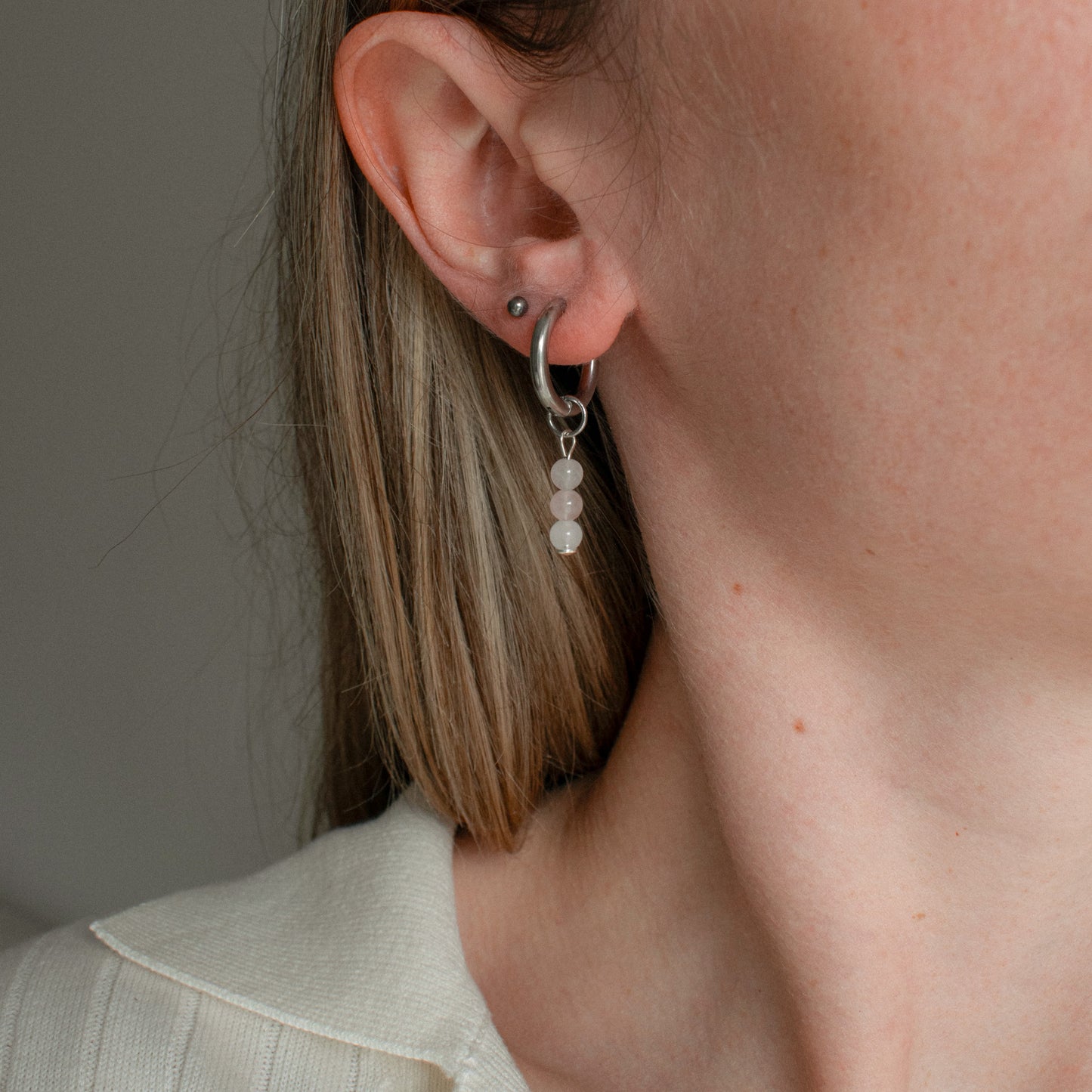 Pink Donut Asymmetric Hoops