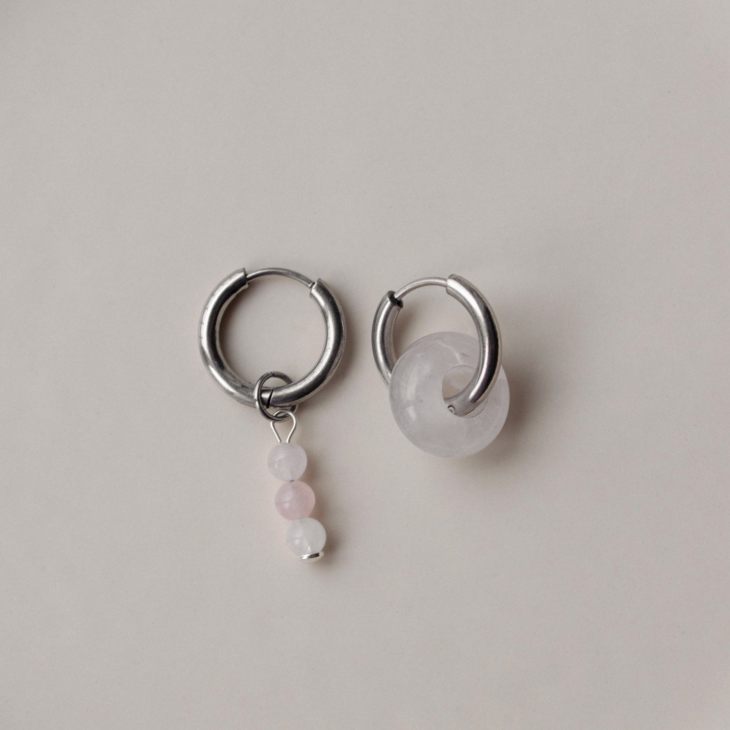 Koidik - Pink Donut Asymmetric Hoops