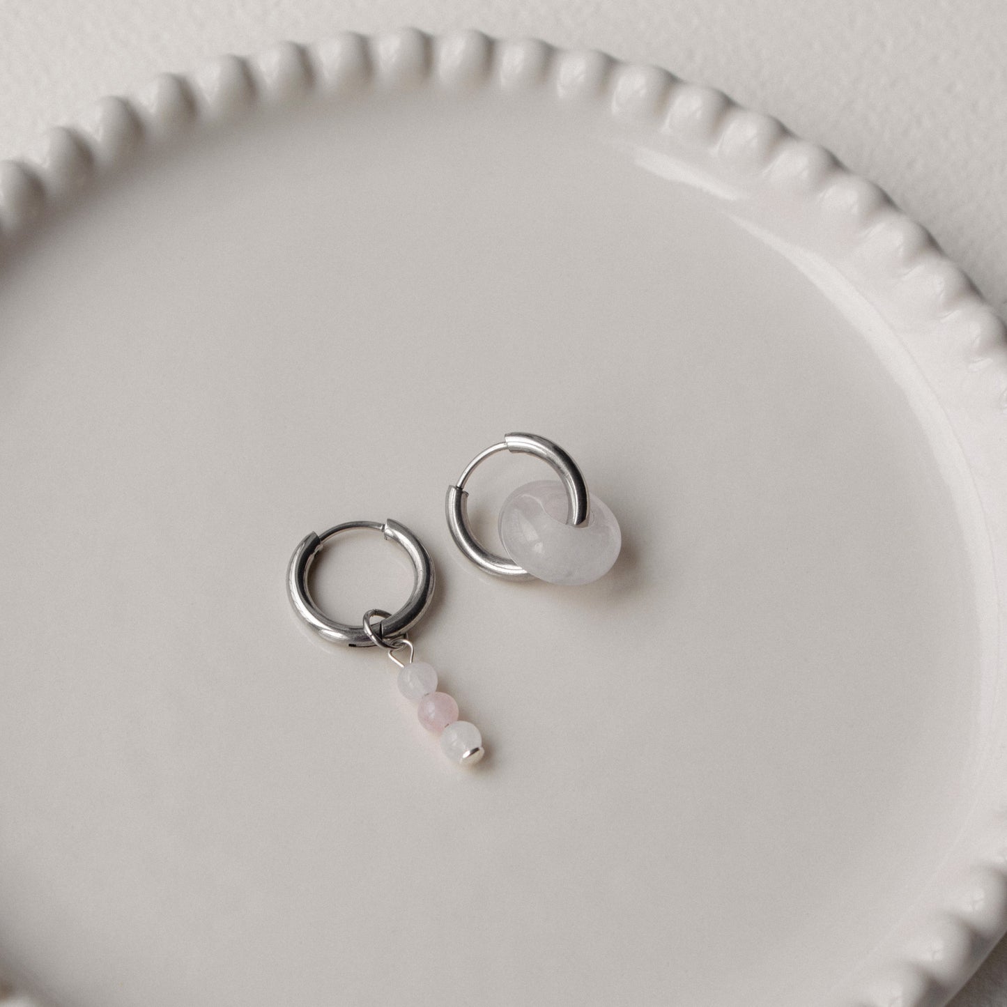 Koidik - Pink Donut Asymmetric Hoops