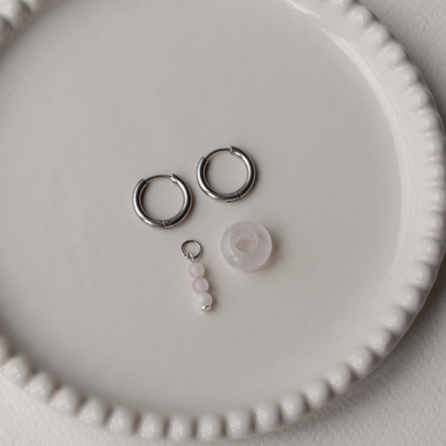 Koidik - Pink Donut Asymmetric Hoops