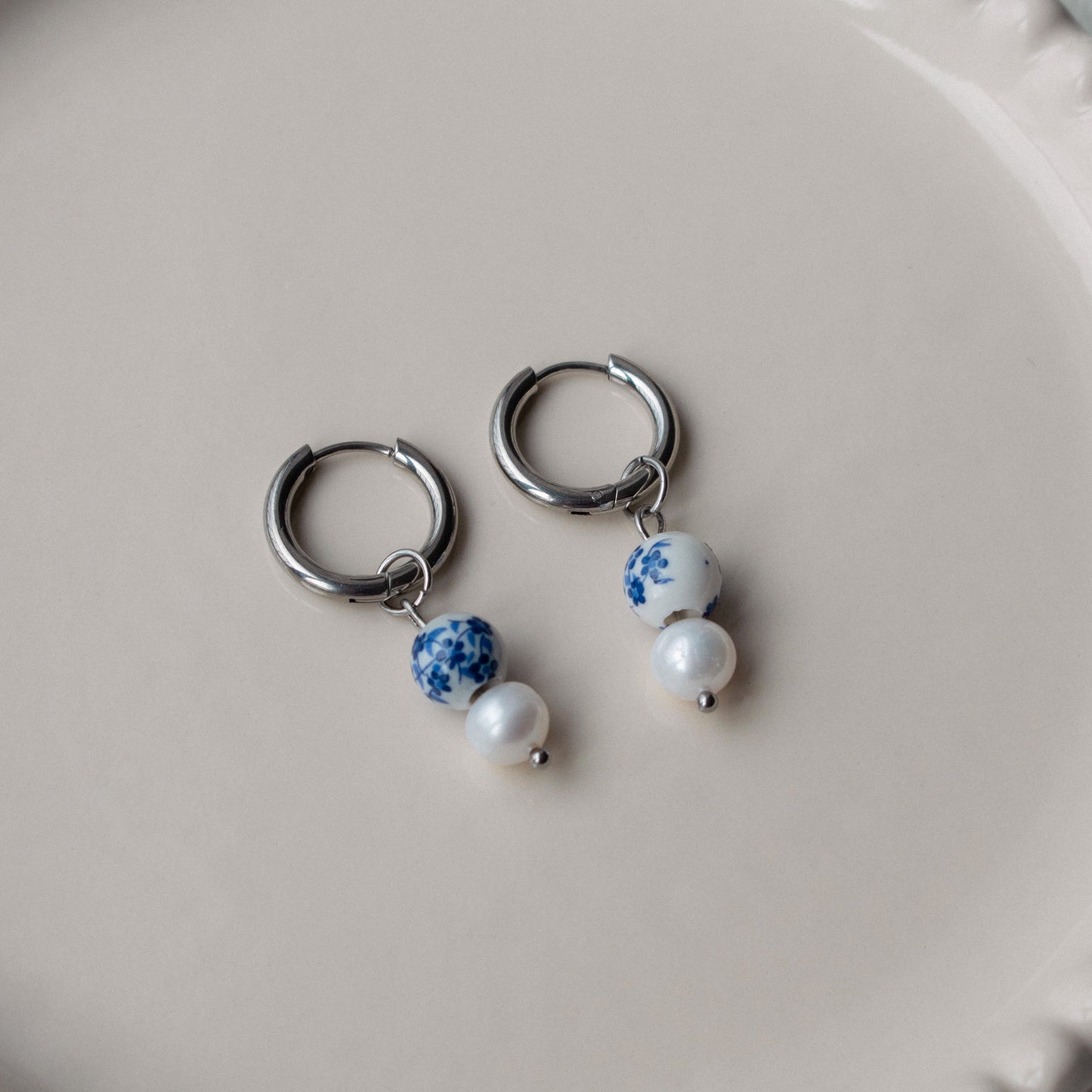 Taevas - Ceramic Pearl Earrings