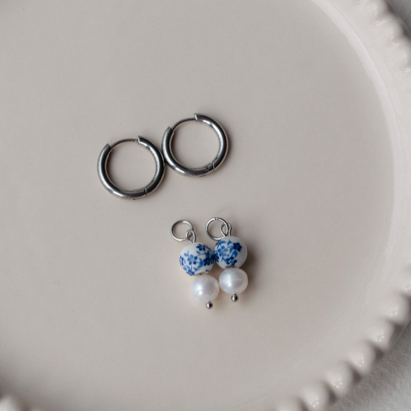 Taevas - Ceramic Pearl Earrings