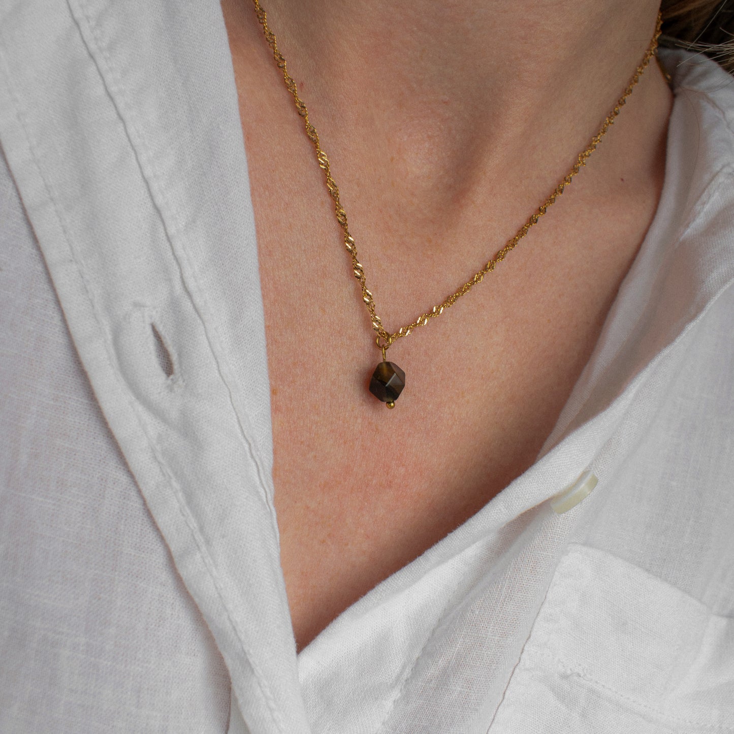 Hexagonal Agate Necklace