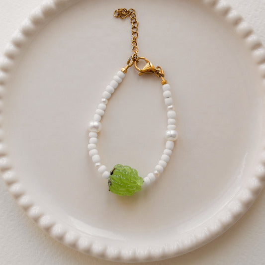 Green Raspberry Pearl Bracelet