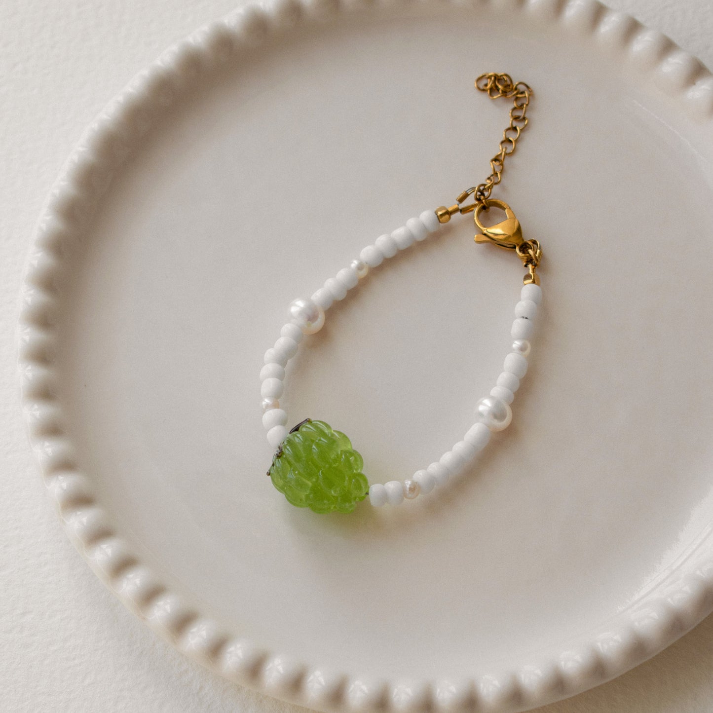 Green Raspberry Pearl Bracelet