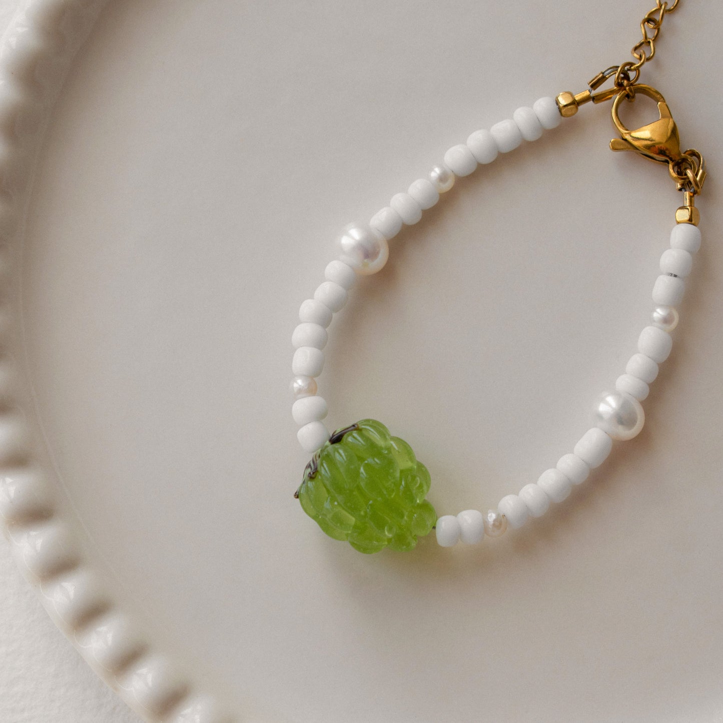 Green Raspberry Pearl Bracelet