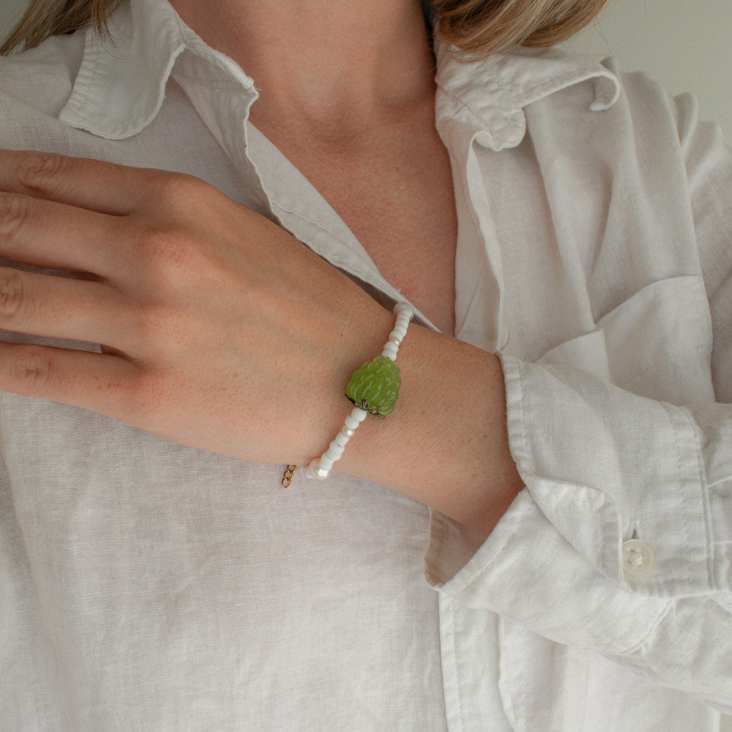 Green Raspberry Pearl Bracelet