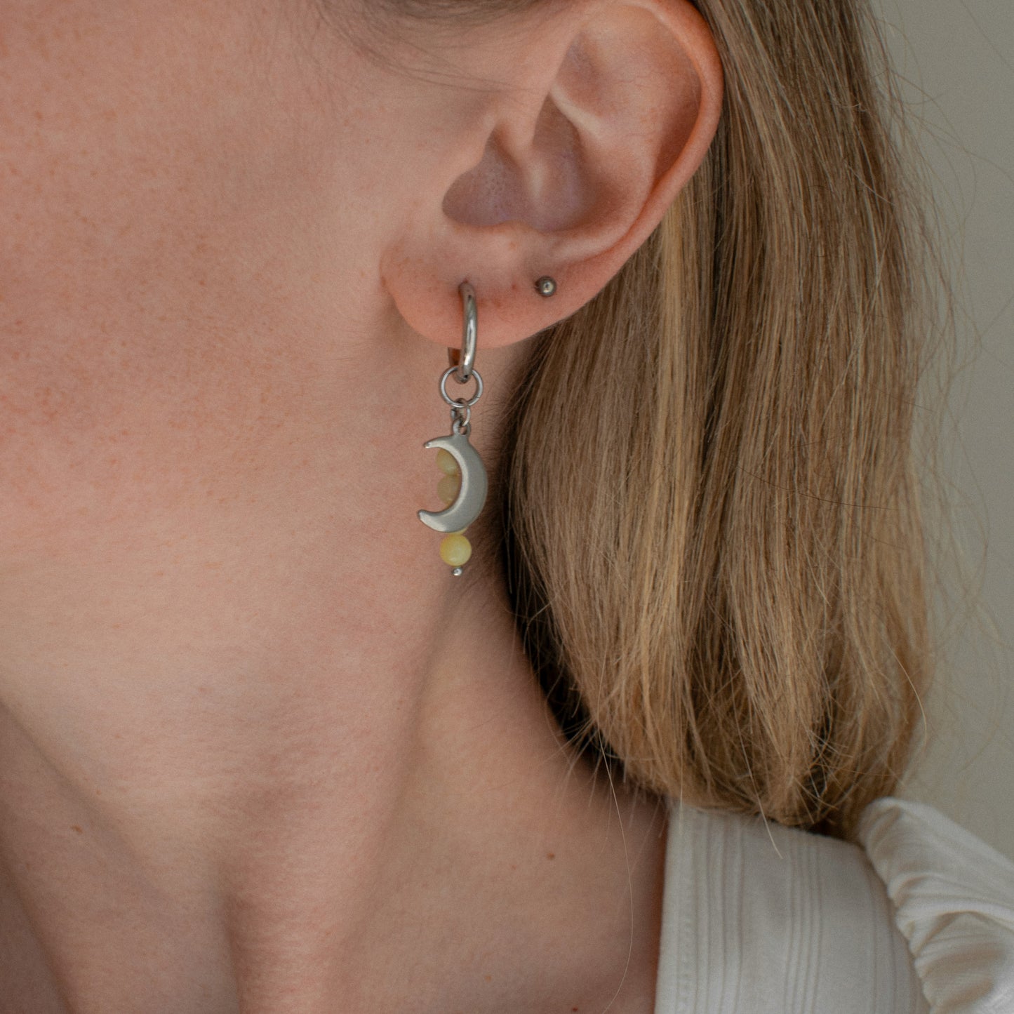 Otava - Asymmetric North Star Earrings with Yellow Beads