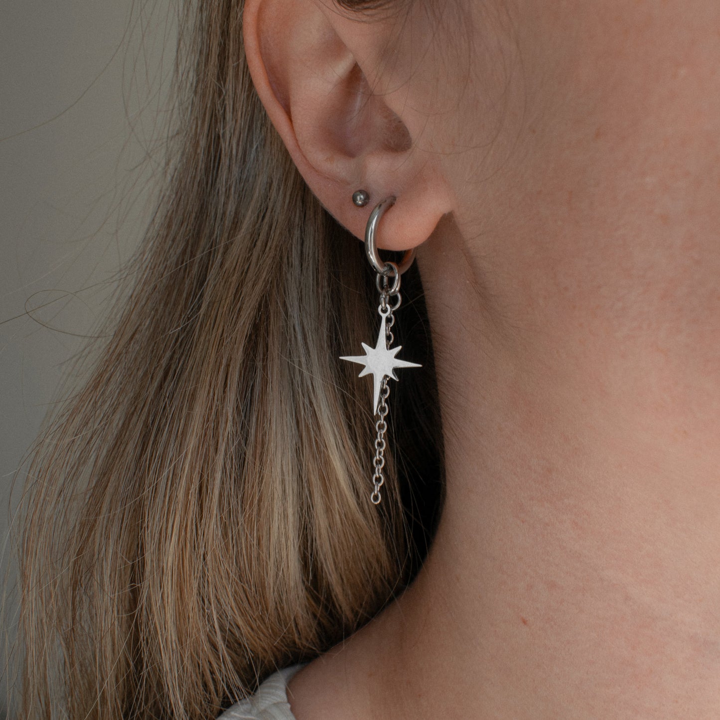 Otava - Asymmetric North Star Earrings with Yellow Beads