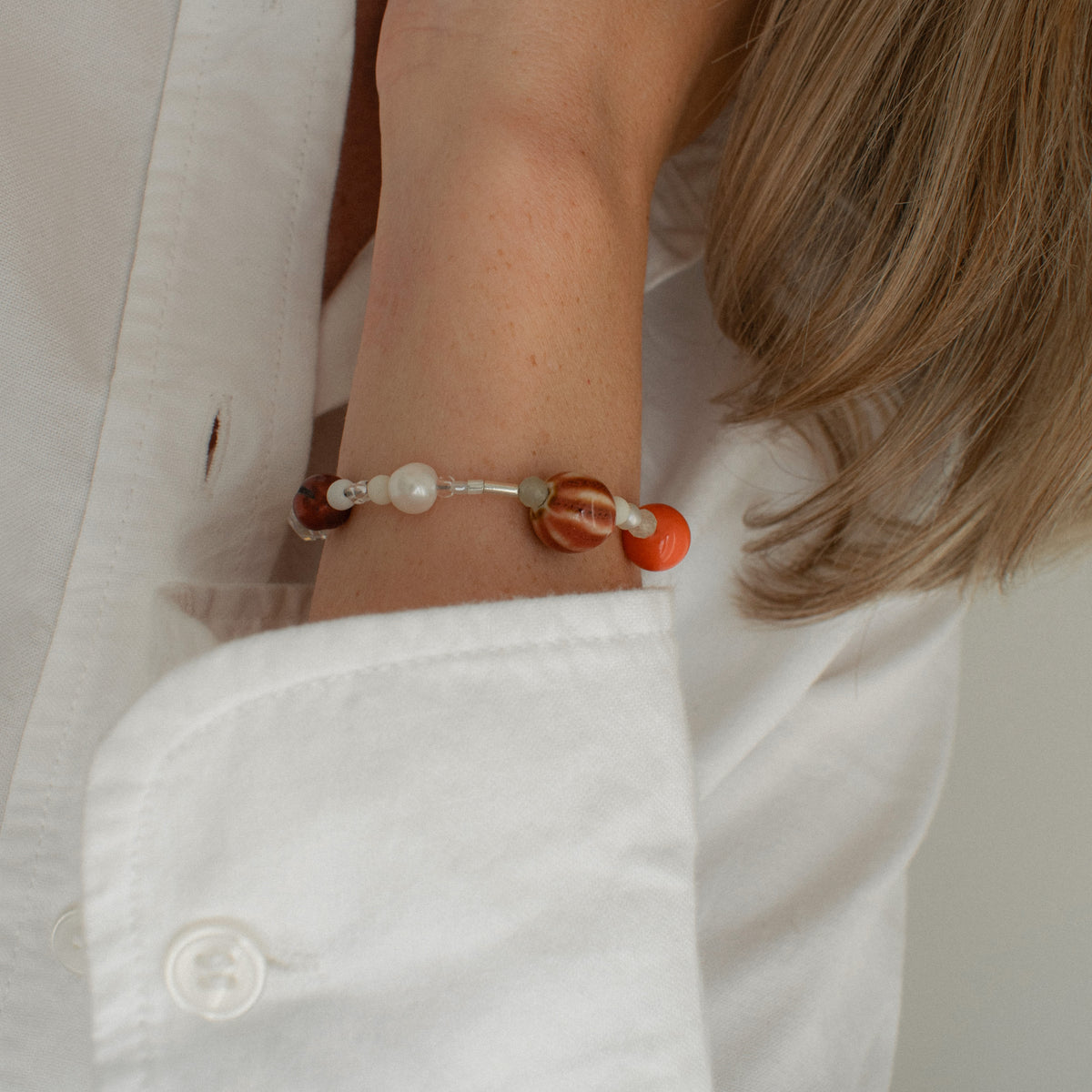 Terracotta Pearl Bracelet