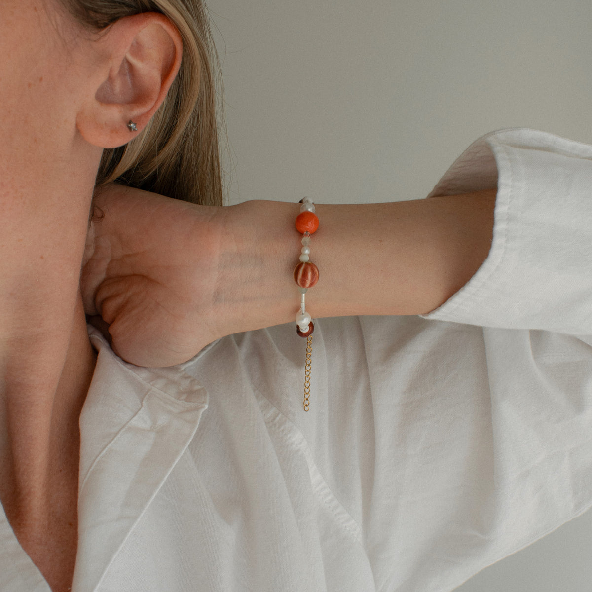 Terracotta Pearl Bracelet
