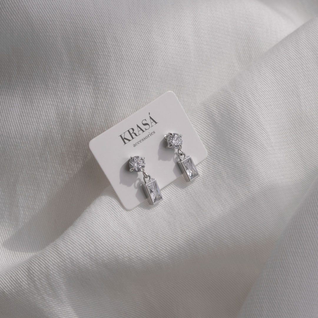 Crystal Drop Stud Earrings