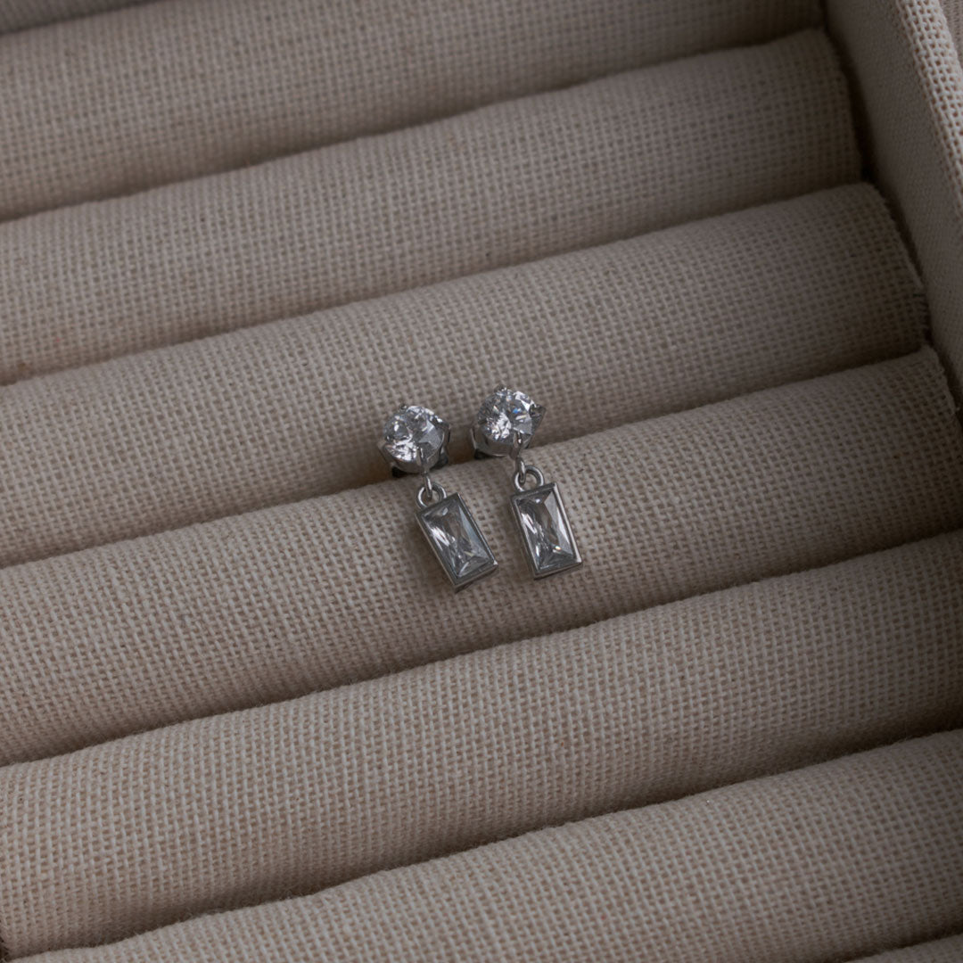 Crystal Drop Stud Earrings