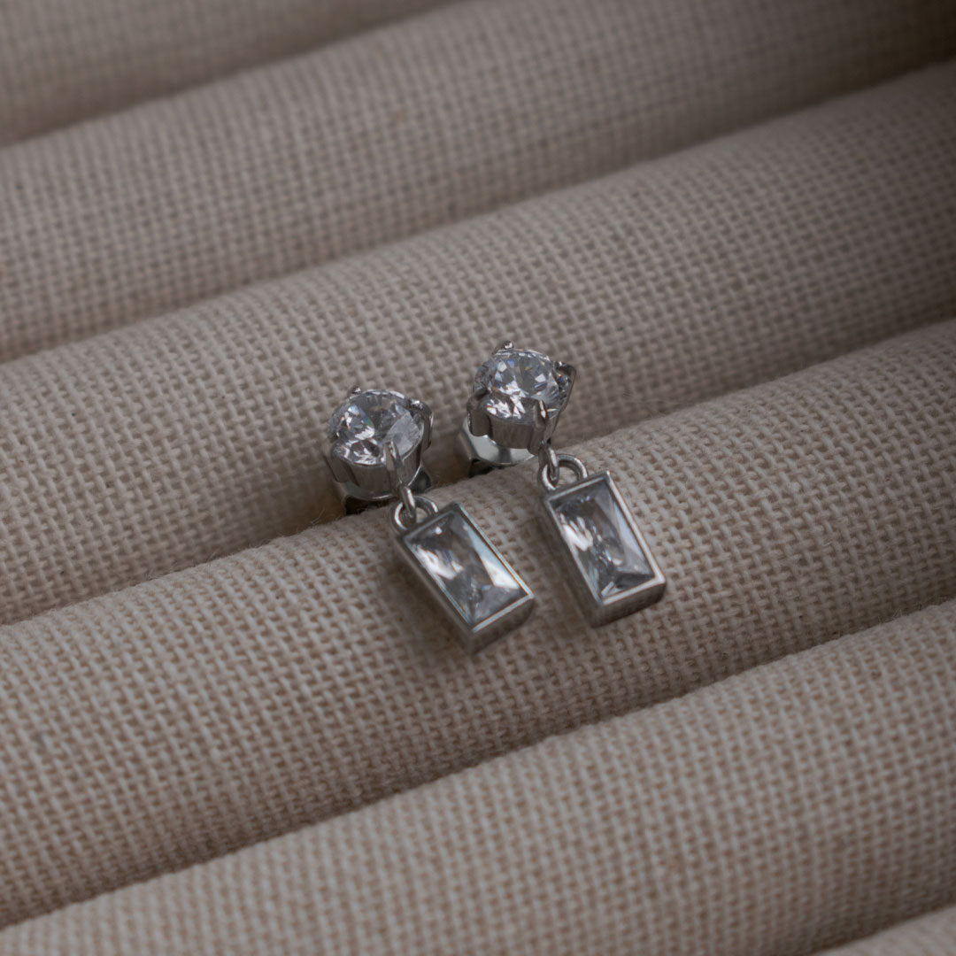 Crystal Drop Stud Earrings
